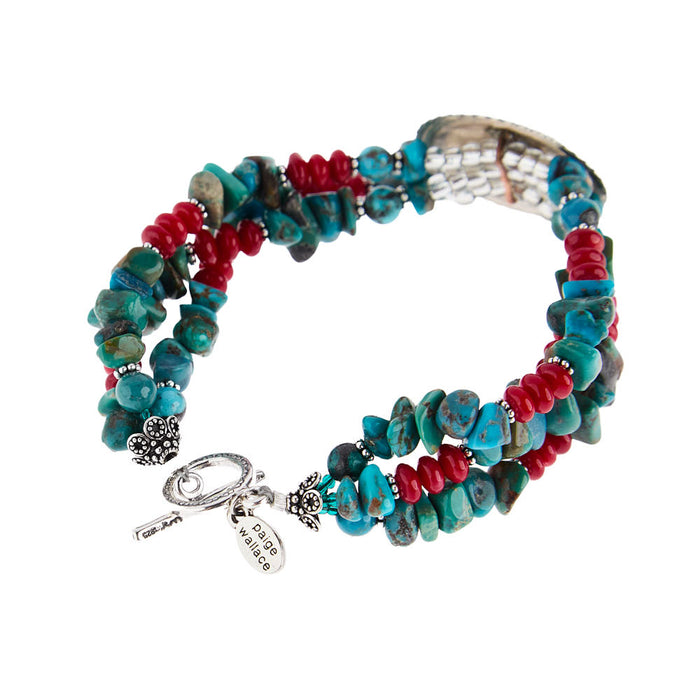 Paige Wallace Concho Bracelet with Turquoise