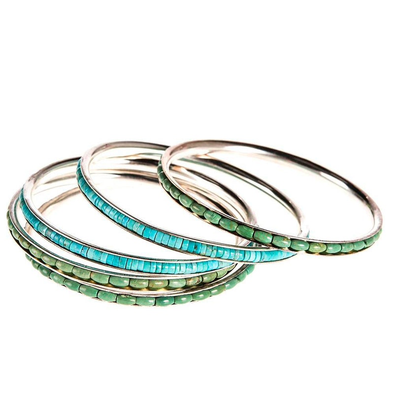 Paige Wallace Turquoise Stone Silver Bracelet