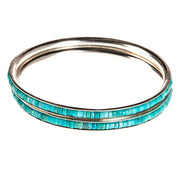 Paige Wallace Turquoise Stone Silver Bracelet