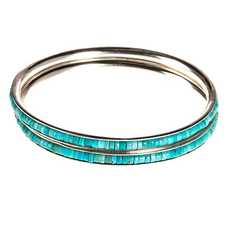 Paige Wallace Turquoise Stone Silver Bracelet