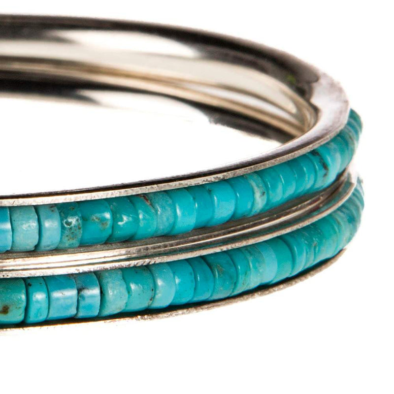Paige Wallace Turquoise Stone Silver Bracelet