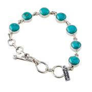 Paige Wallace Turquoise Round Link Bracelet