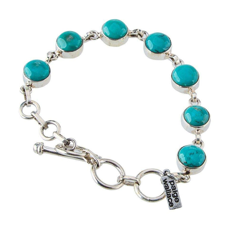 Paige Wallace Turquoise Round Link Bracelet