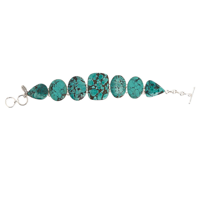 Paige Wallace Turquoise Nugget Freeform Link Bracelet