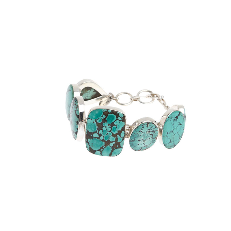 Paige Wallace Turquoise Nugget Freeform Link Bracelet