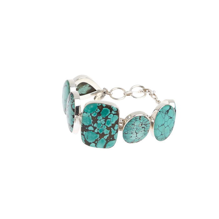 Paige Wallace Turquoise Nugget Freeform Link Bracelet