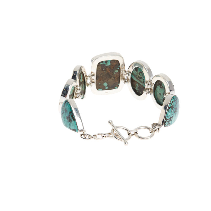 Paige Wallace Turquoise Nugget Freeform Link Bracelet
