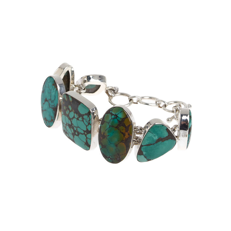 Paige Wallace Turquoise Nugget Link Freeform Bracelet