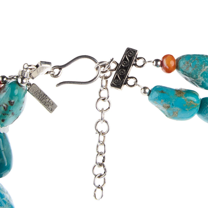 Paige Wallace Cross Pendent with Turquoise Spiney Neck