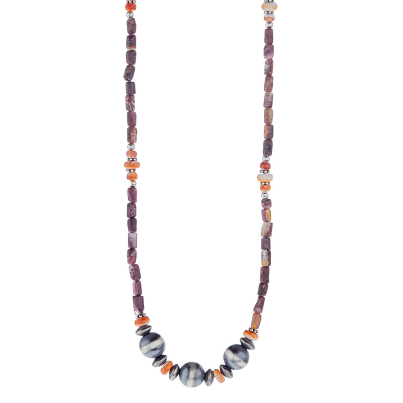 Paige Wallace Purple and Orange Spiny Oyster Necklace