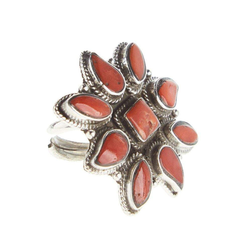 Paige Wallace Adjustable Coral Swirl Ring