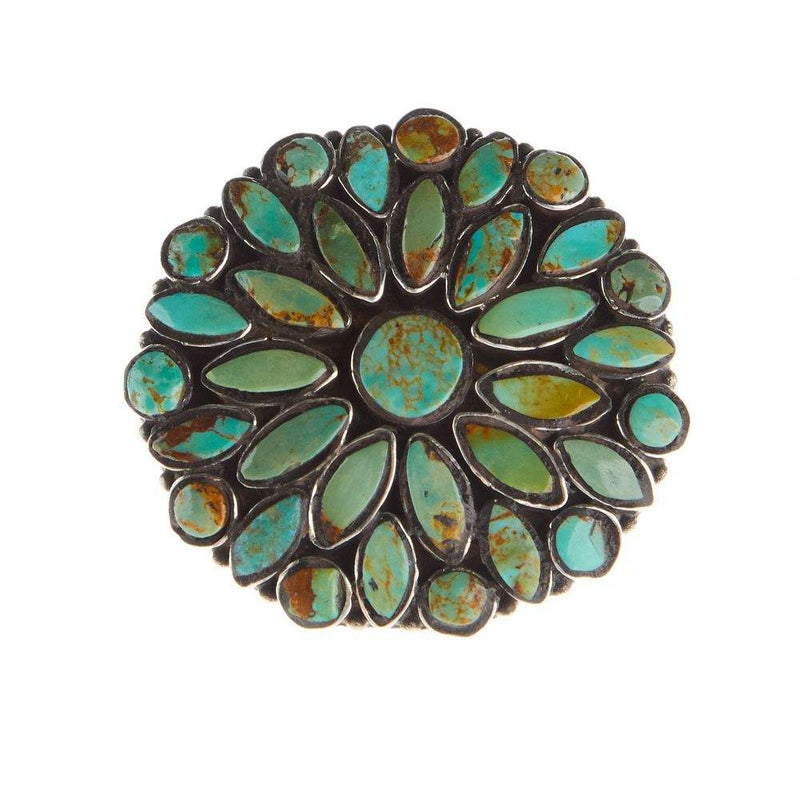 Paige Wallace Green Turquoise Medallion Adjustable Ring
