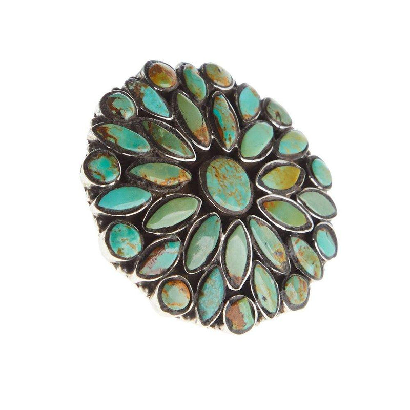Paige Wallace Green Turquoise Medallion Adjustable Ring