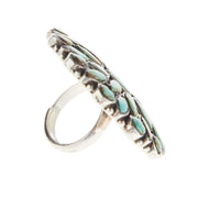 Paige Wallace Green Turquoise Medallion Adjustable Ring