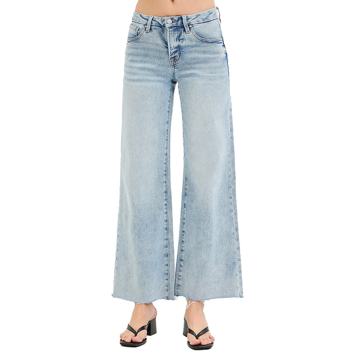 Risen Jeans Women's Light Tummy Control Wide Leg Jeans