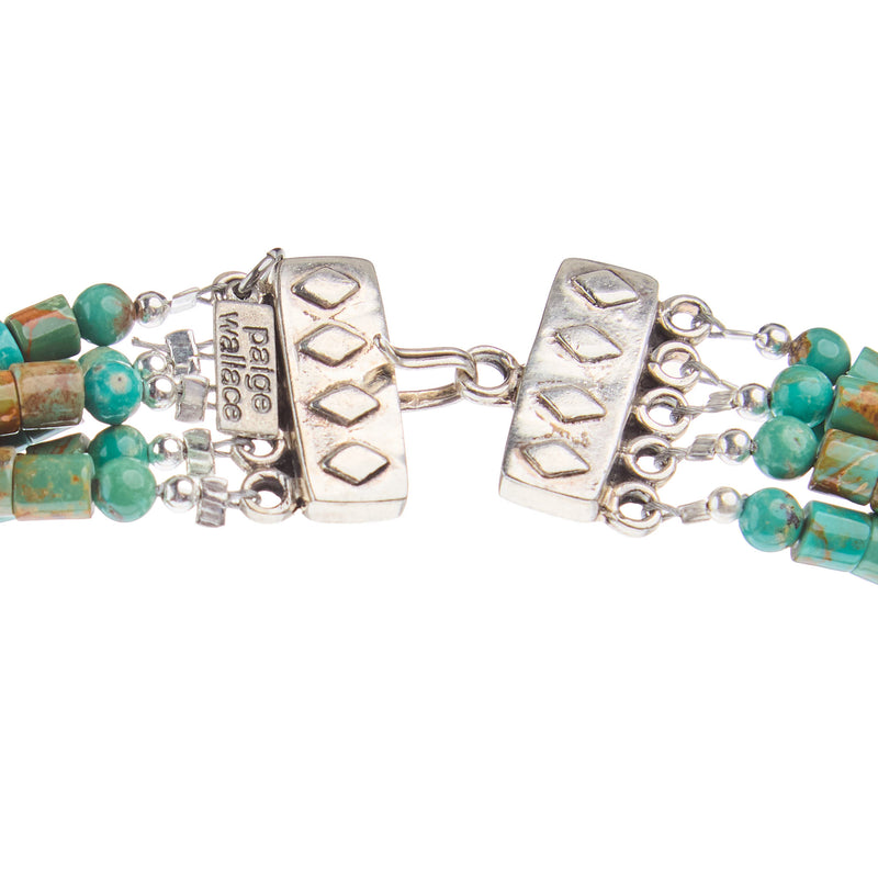 Paige Wallace Multi Strand Turquoise Medallion Necklace