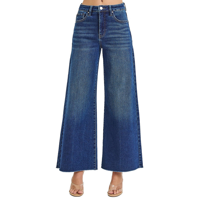 Risen Jeans Women's Dark Ankle Wide Palazzo Jeans
