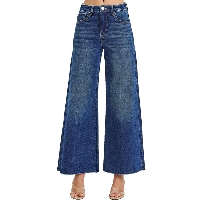 Risen Jeans Women's Dark Ankle Wide Palazzo Jeans
