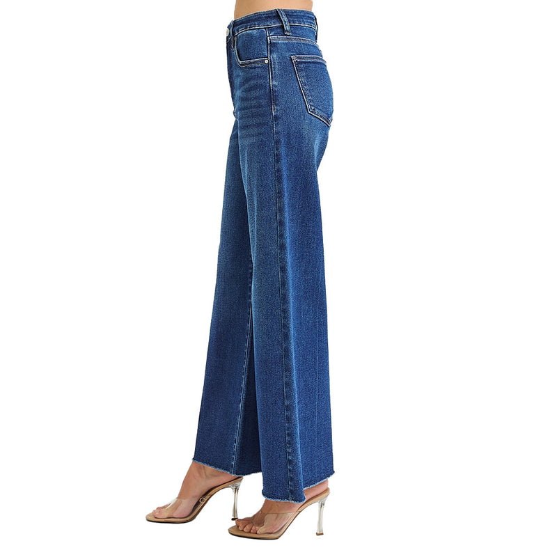Risen Jeans Women's Dark Ankle Wide Palazzo Jeans