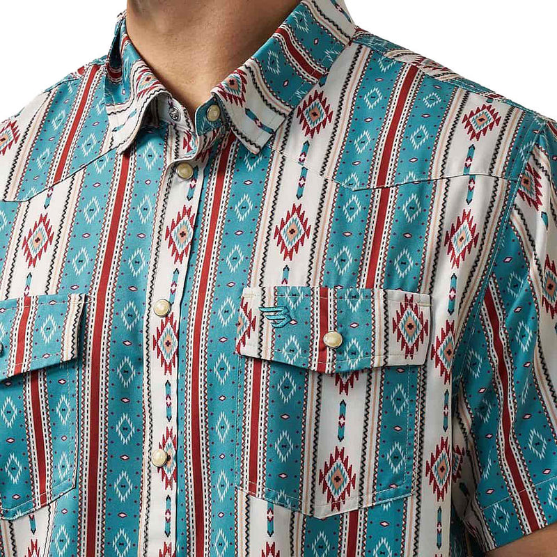 Burlebo Men's Green The Abbott Performance Western Shirt