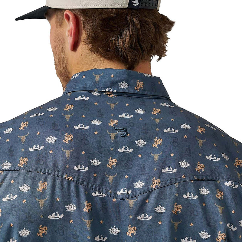 Burlebo Men's Blue Desert Nights Performance Western Shirt