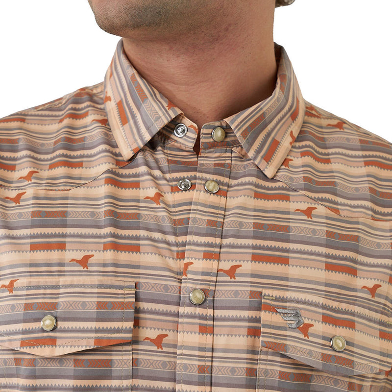 Burlebo Men's Duck Hunter Plaid Performance Western Shirt