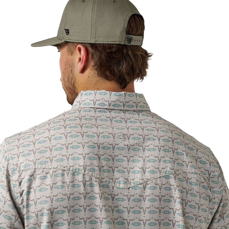 Burlebo Men's Skull Rancher Performance Western Shirt