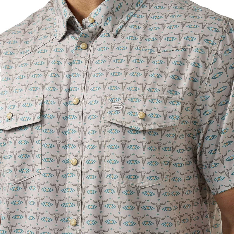 Burlebo Men's Skull Rancher Performance Western Shirt