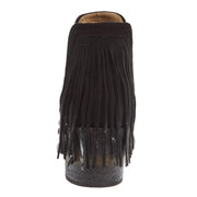 Circle G Women`s Black Star Studded Fringe Bootie