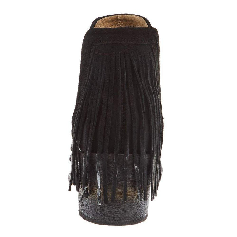 Circle G Women`s Black Star Studded Fringe Bootie