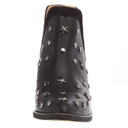 Circle G Women`s Black Star Studded Fringe Bootie