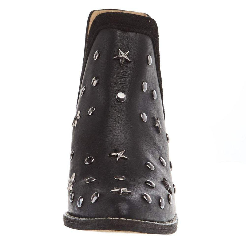 Circle G Women`s Black Star Studded Fringe Bootie