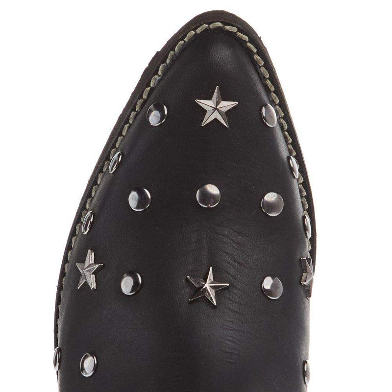 Circle G Women`s Black Star Studded Fringe Bootie