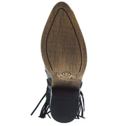 Circle G Women`s Black Star Studded Fringe Bootie