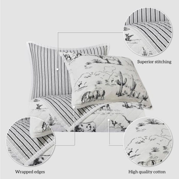 Hiend Accents Ranch Life Black Reversible Quilt Set