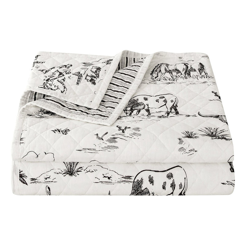 Hiend Accents Ranch Life Black Reversible Quilt Set