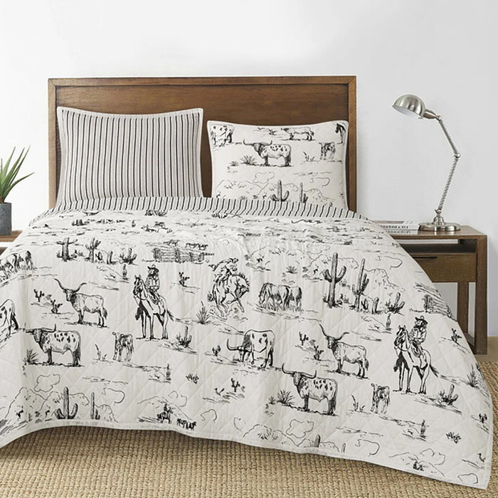 Hiend Accents Ranch Life Black Reversible Quilt Set