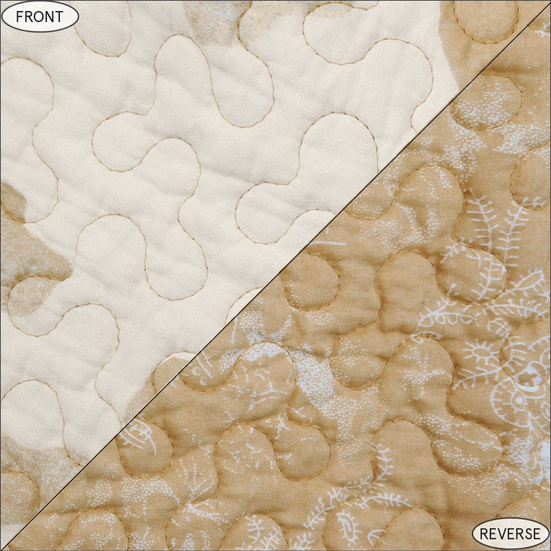 Hiend Accents Elsa Cowhide Tan Reversible Quilt Set