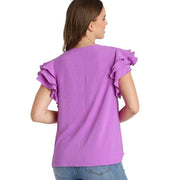 Umgee Usa Inc. Women's Orchid Ruffle Sleeve Top