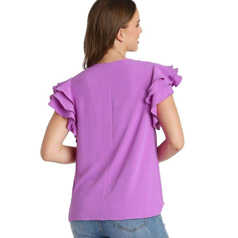 Umgee Usa Inc. Women's Orchid Ruffle Sleeve Top