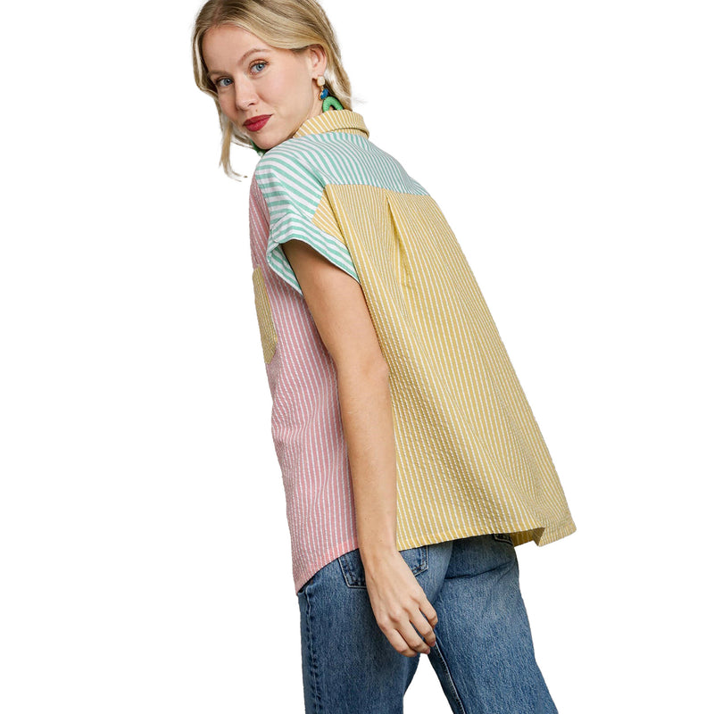 Umgee Usa Inc. Women's Jade Striped Boxy Top