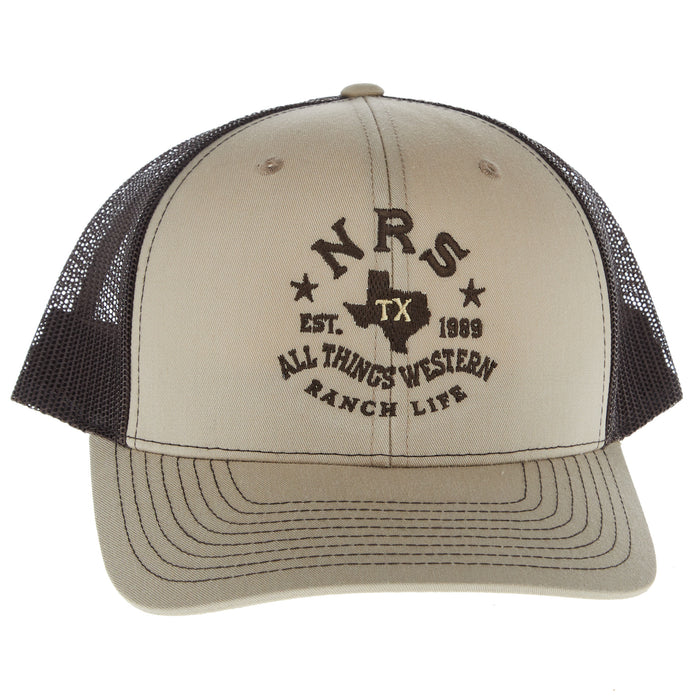 NRS All Things Western Embroidered Khaki and Coffee Cap