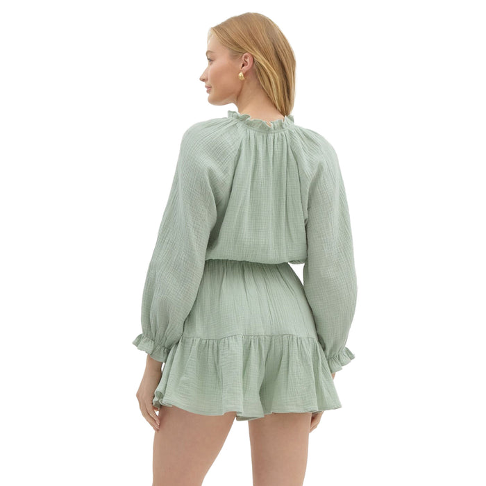 Entro Womens Sage Long Sleeve Romper