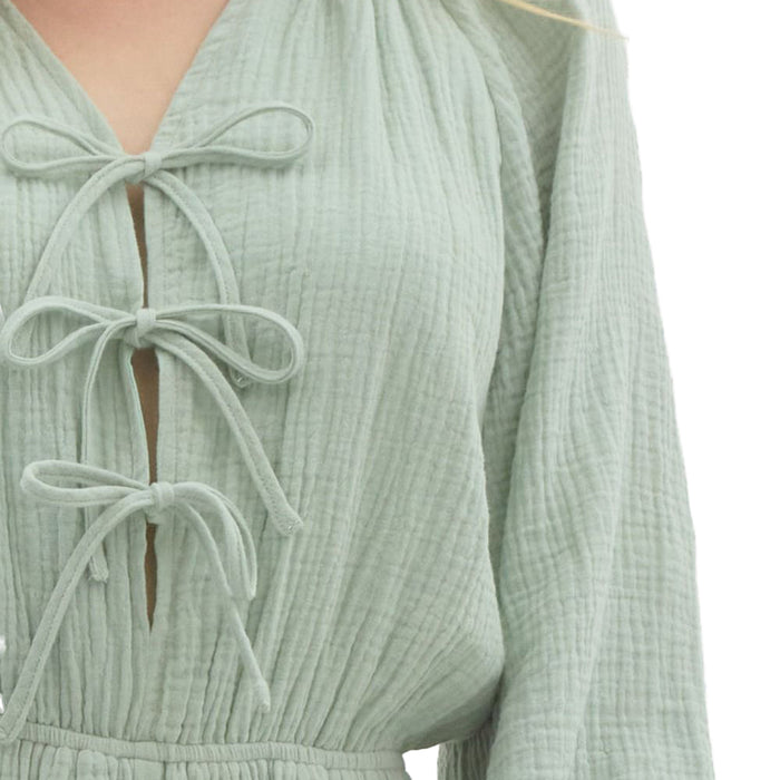 Entro Womens Sage Long Sleeve Romper