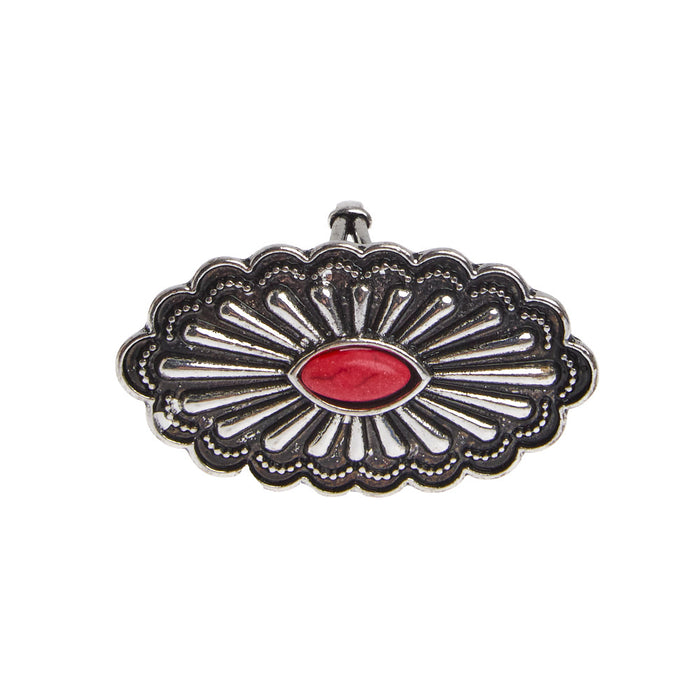 West And Company Red Accent Concho Ring