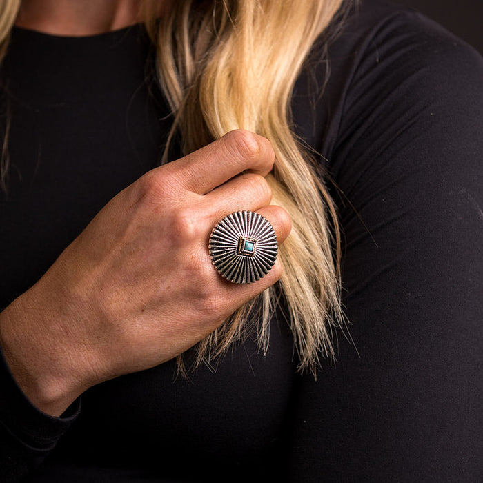 West And Company Adjustable Burst Concho Ring