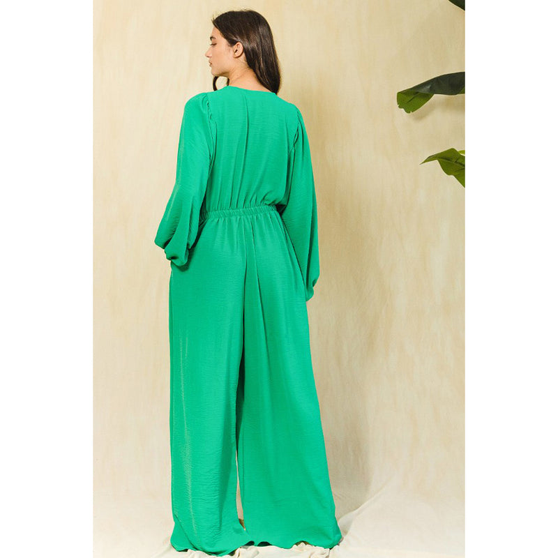 Bucketlist Women's Green Ruffled Jumpsuit