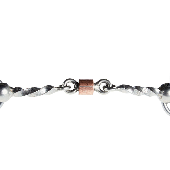 Flaharty Bits  Spurs Reg'lar Betty Twisted Square Copper Roller Dog Bone Gag Bit