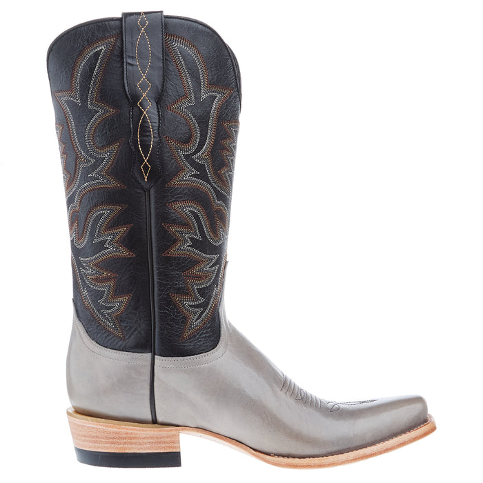Resistol Boots Men`s Grey Cowhide 13In Black Top