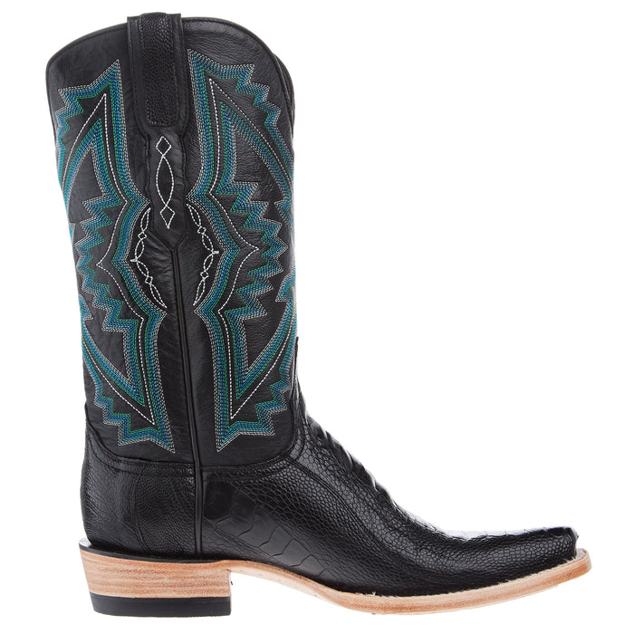 Resistol Boots Men`s Black Ostrich Leg Vamp 13In Black Top